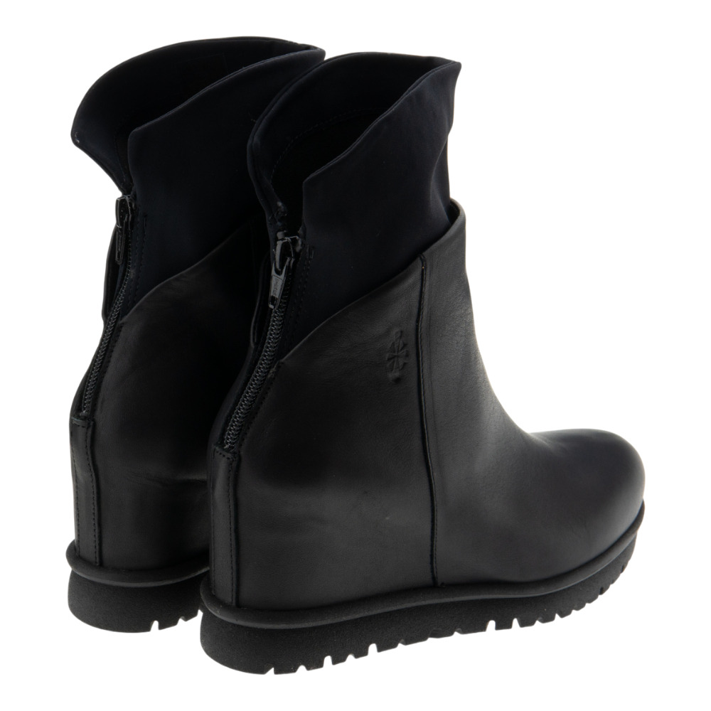 Botines cuña negros Patrizia Bonfanti mujer piel elásticos foto 4