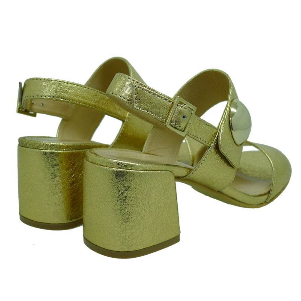 Sandalias vestir metalizadas tacón cuadrado Altraofficina K0701 foto 4
