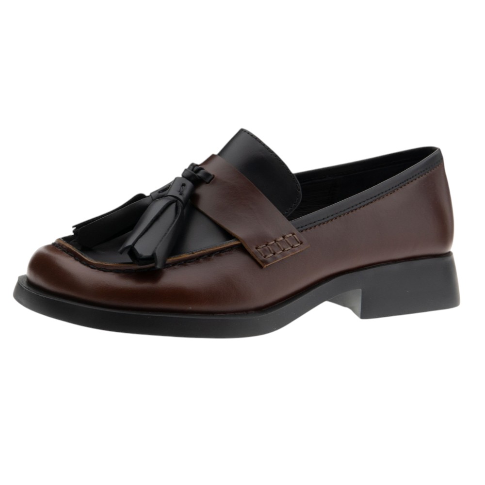 Mocasines mujer negro y marrón borlas y flecos Camper | Gallery Carrilé foto 3