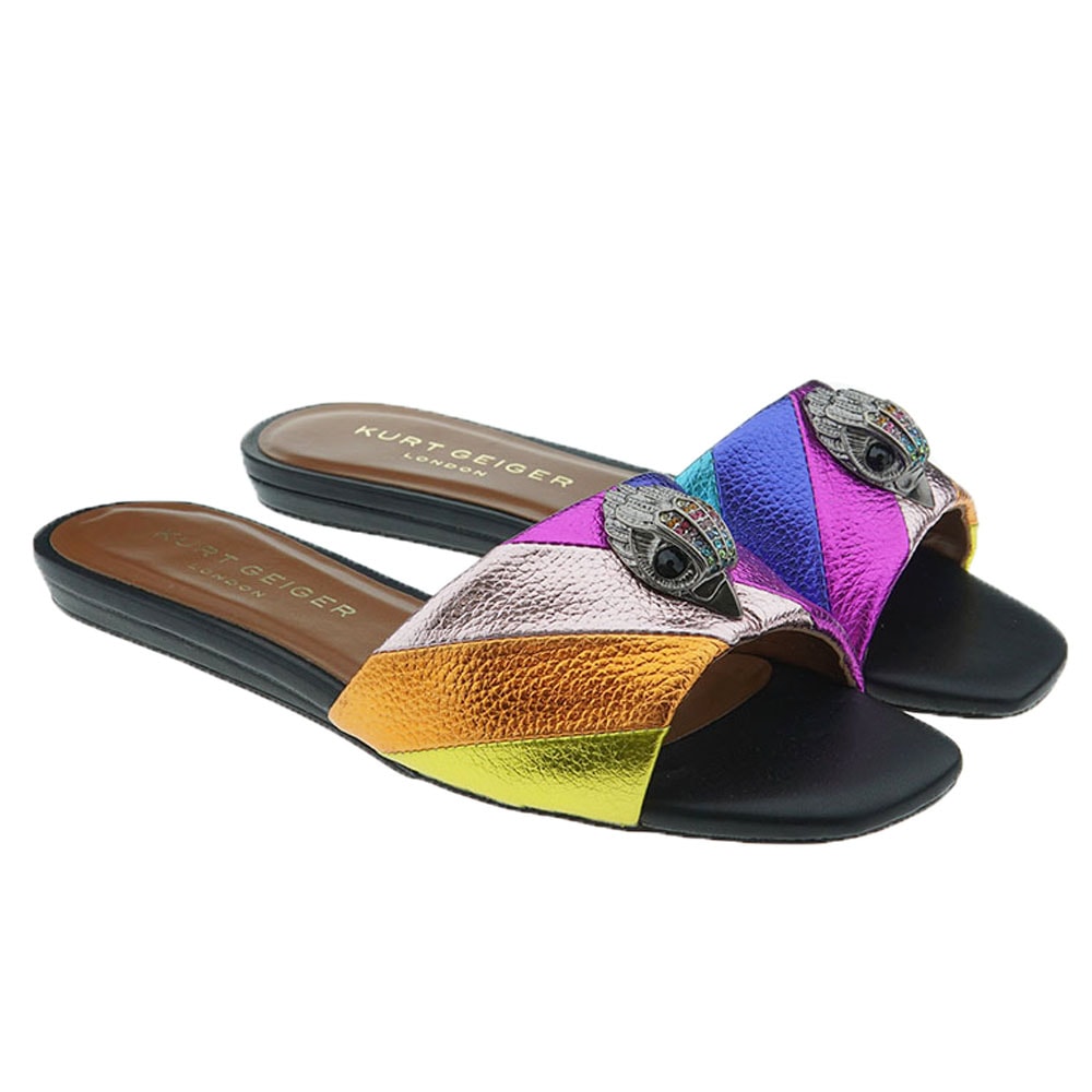 Sandalia pala metalizada águila Kurt Geiger Kensing Flat Sadal