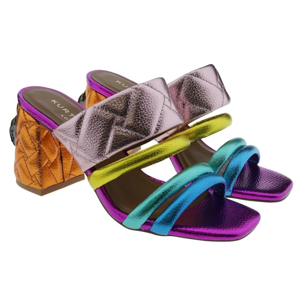 Sandalias metalizadas tacón cuadrado Kurt Geiger Kensington Block Sandal