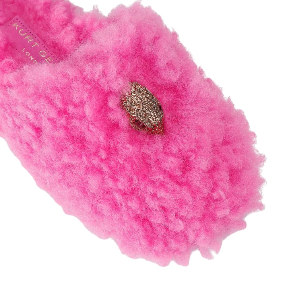 Zapatillas casa mujer pelo Kurt Geiger fucsia con joya foto 3