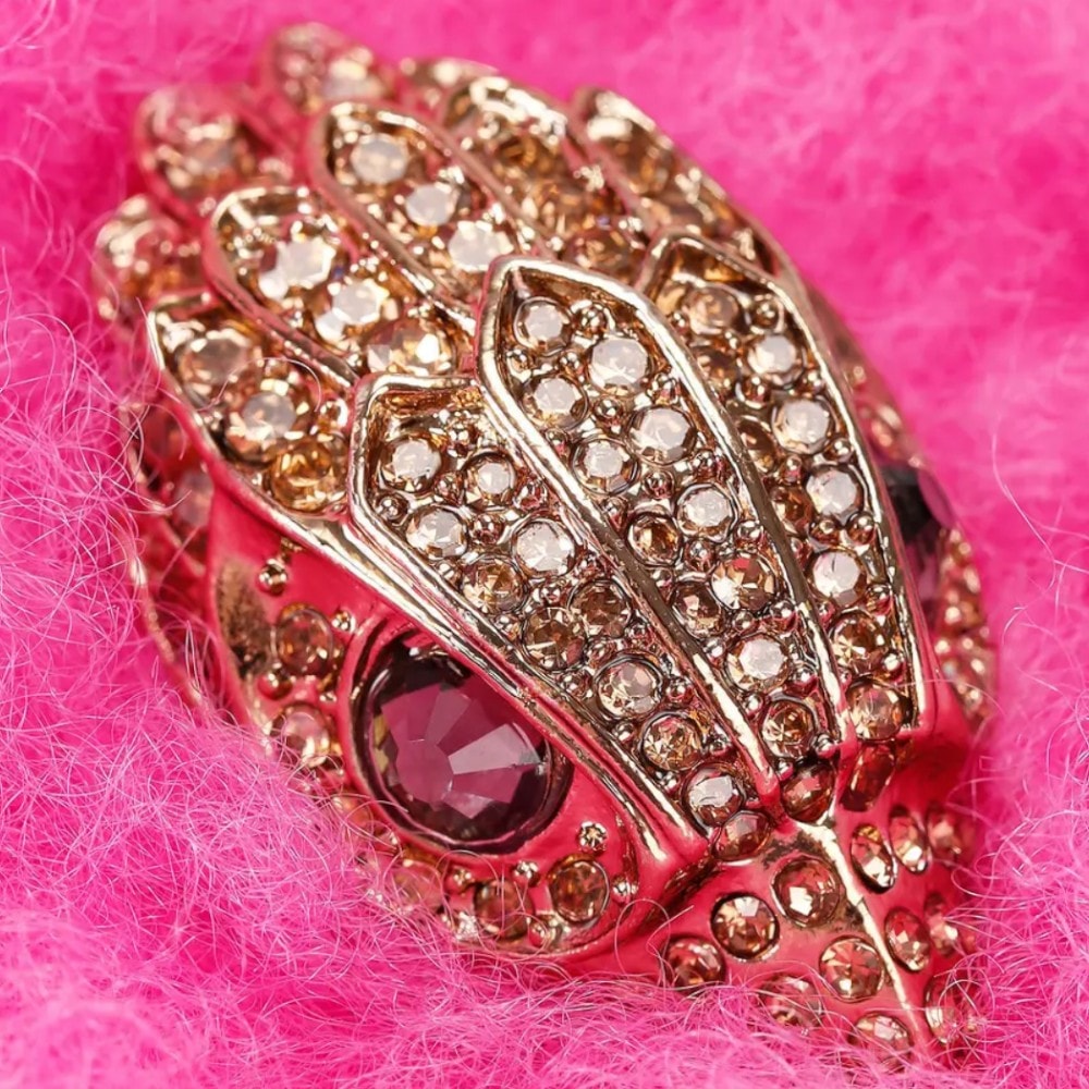 Zapatillas casa mujer pelo Kurt Geiger fucsia con joya foto 4