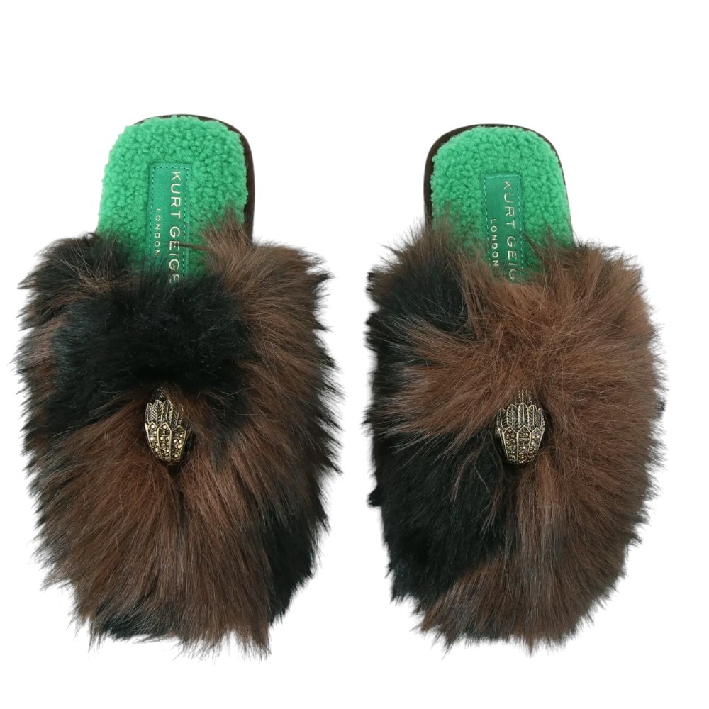 Zapatillas casa mujer pelo marrón Kurt Geiger Kensington Slip