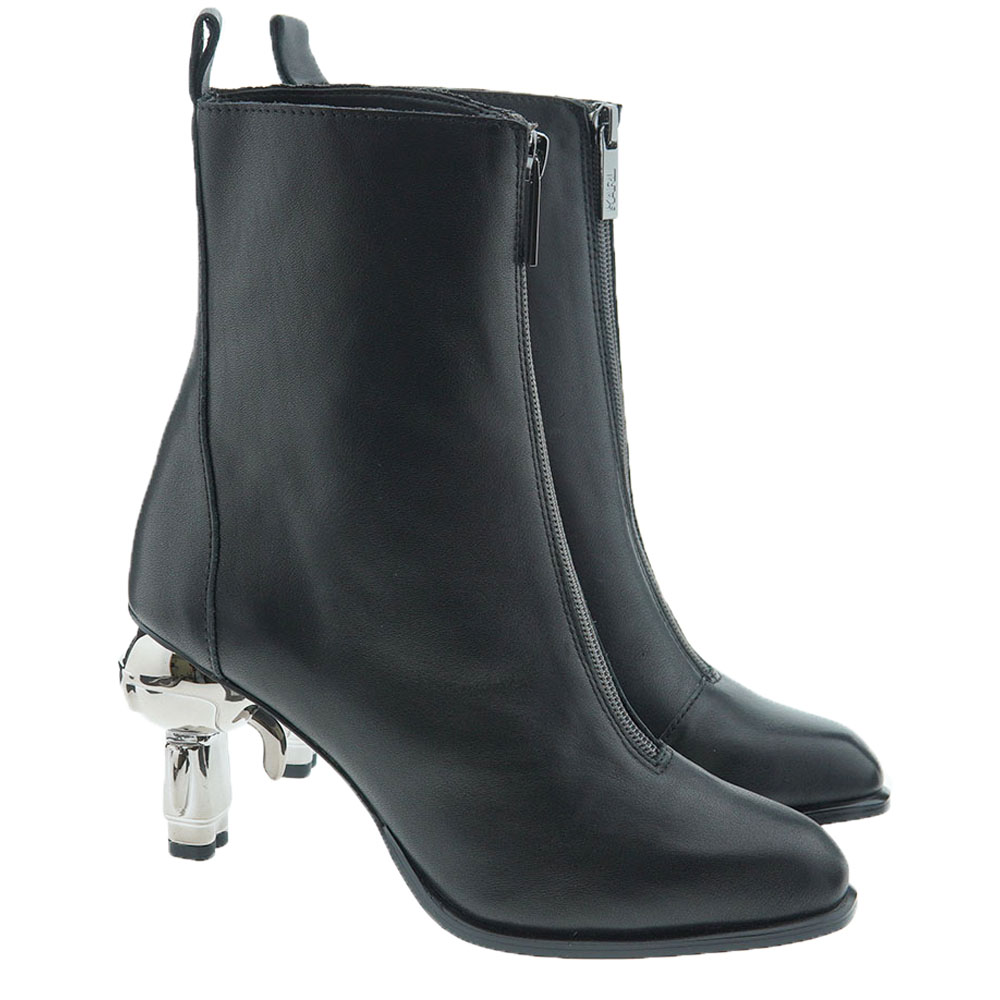 Botín piel cremallera tacón metálico Karl Lagerfeld KL39040