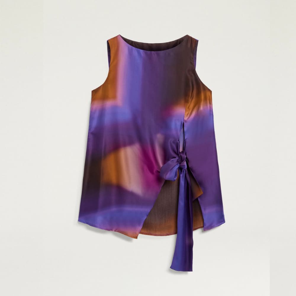 Top sin mangas satén Momoni Lapis