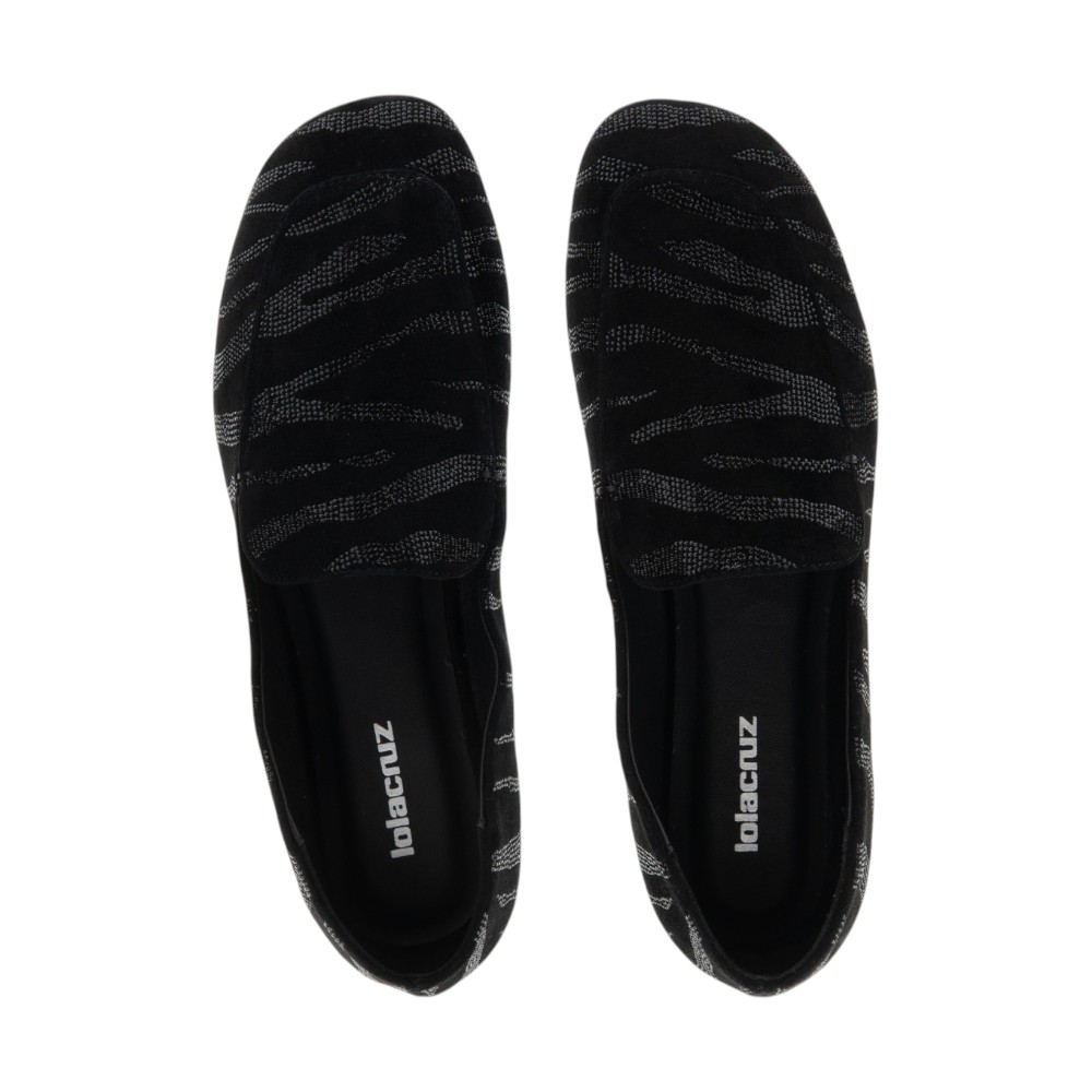 Loafers Lola Cruz negros strass foto 2