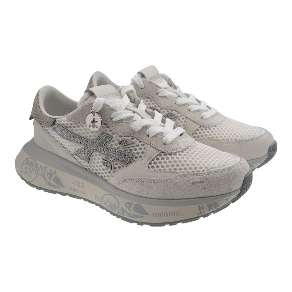 Sneakers mujer blancas y plateadas Premiata Lauryn 8186