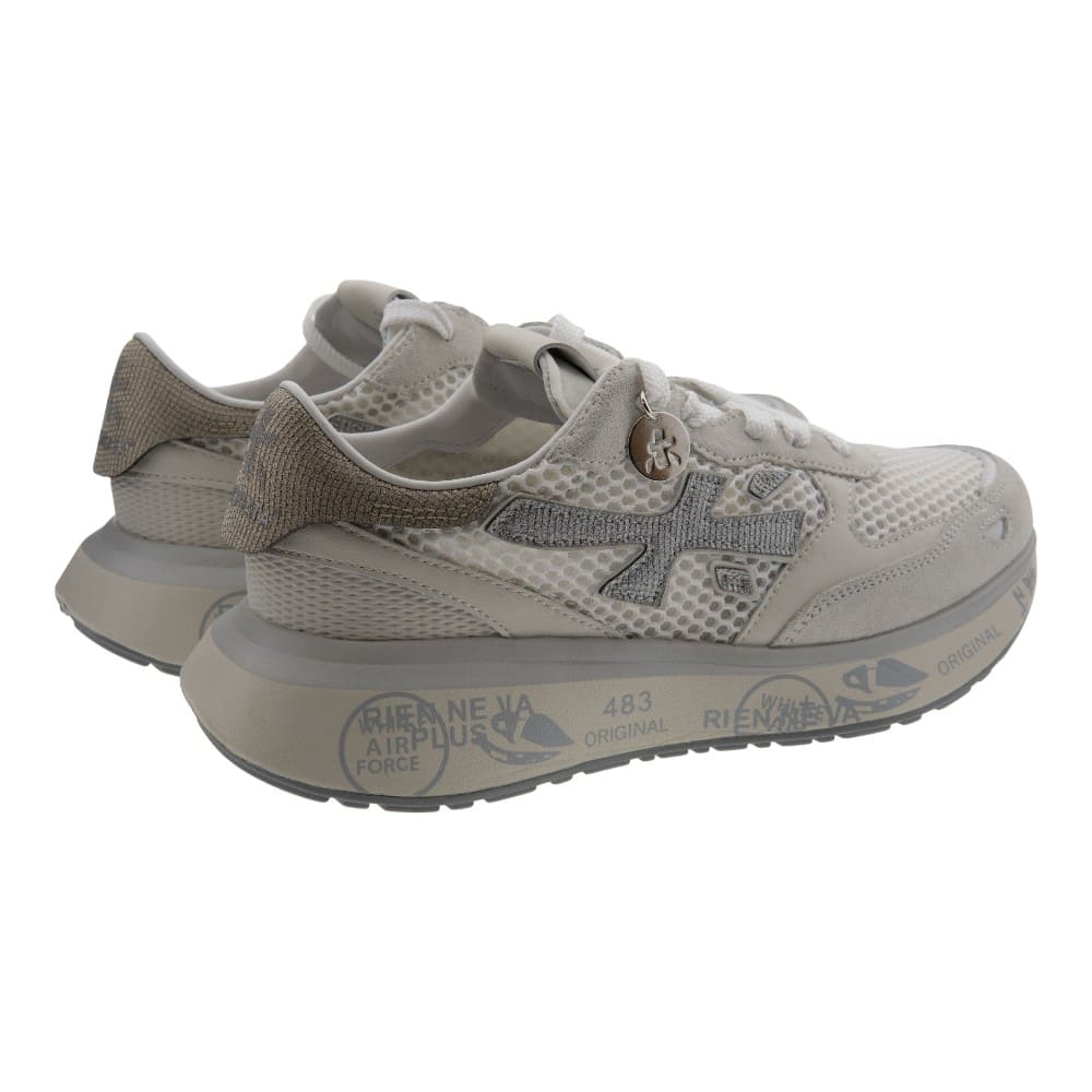 Sneakers mujer blancas y plateadas Premiata | Estilo premium foto 4