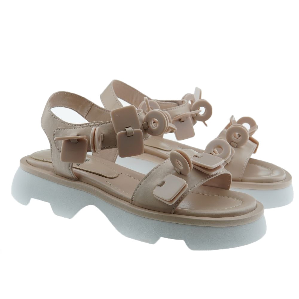 Sandalias mujer plataforma piel adornos Jeannot LJ405