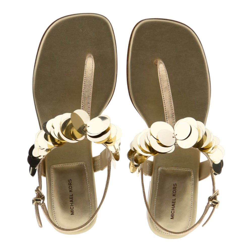 Sandalias Planas Doradas Lentejuelas Michael Kors | Mujer foto 2