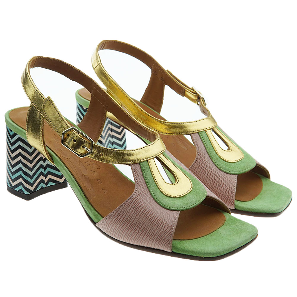 Sandalia color pastel tacón zigzag Chie Mihara Lorvina