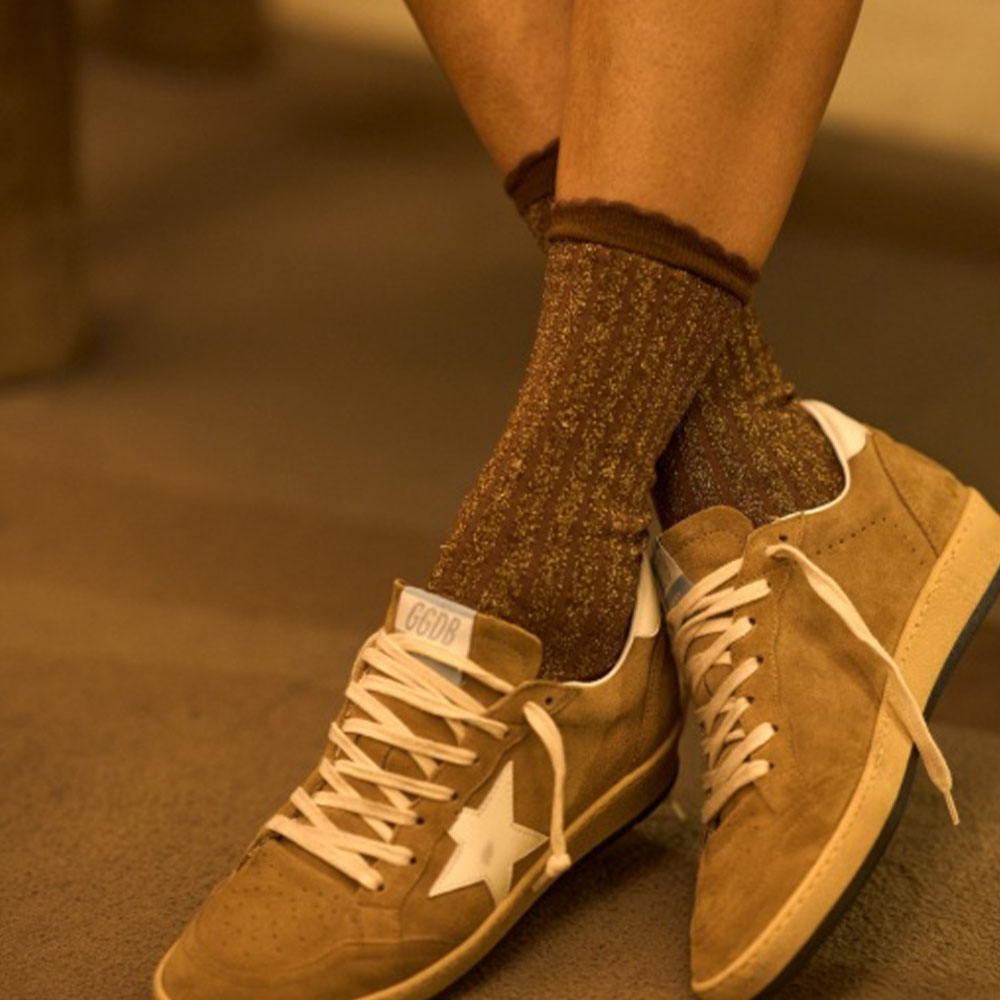 Calcetines mujer marrón brillo – West Mister foto 2