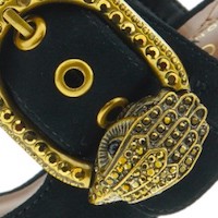 Sandalias de Ante Negro con Hebilla Dorada de Kurt Geiger | GalleryCarrile foto 6