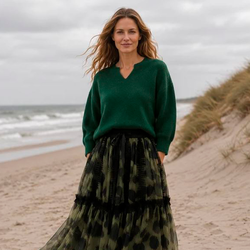 Jersey verde punto escote V Miss Goodlife foto 2