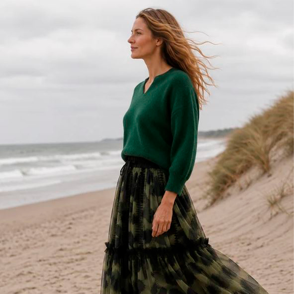 Jersey verde punto escote V Miss Goodlife foto 3