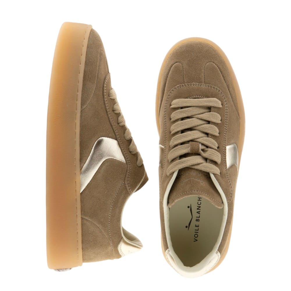 Sneakers ante cuero suela ancha Voile Blanche mujer foto 2