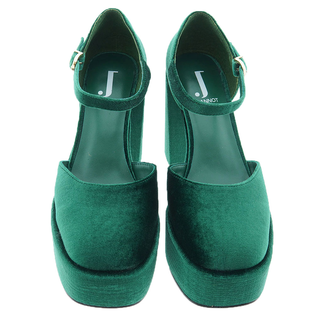 Zapatos tacón velvet verde Jeannot MJ583 foto 2