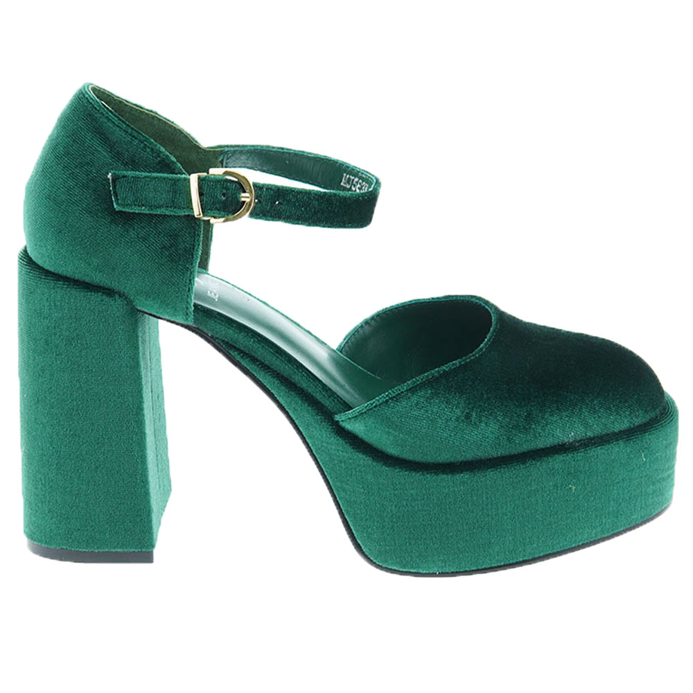 Zapatos tacón velvet verde Jeannot MJ583 foto 5