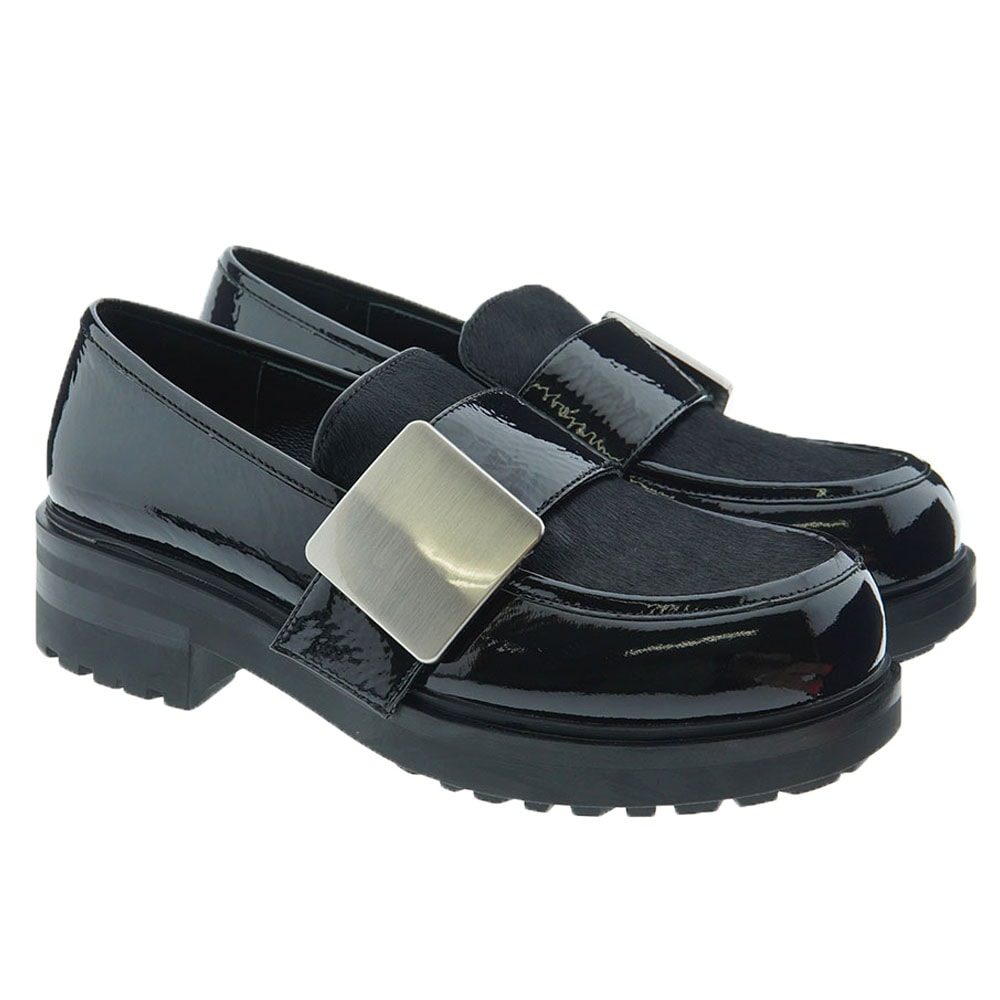 Mocasines mujer charol y pony Jeannot MJ653