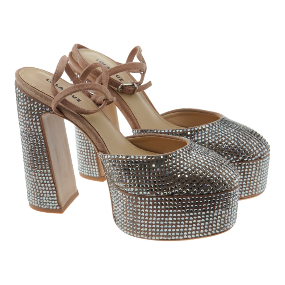 Zapato glitter tacon y plataforma hebilla Lola Cruz Moven