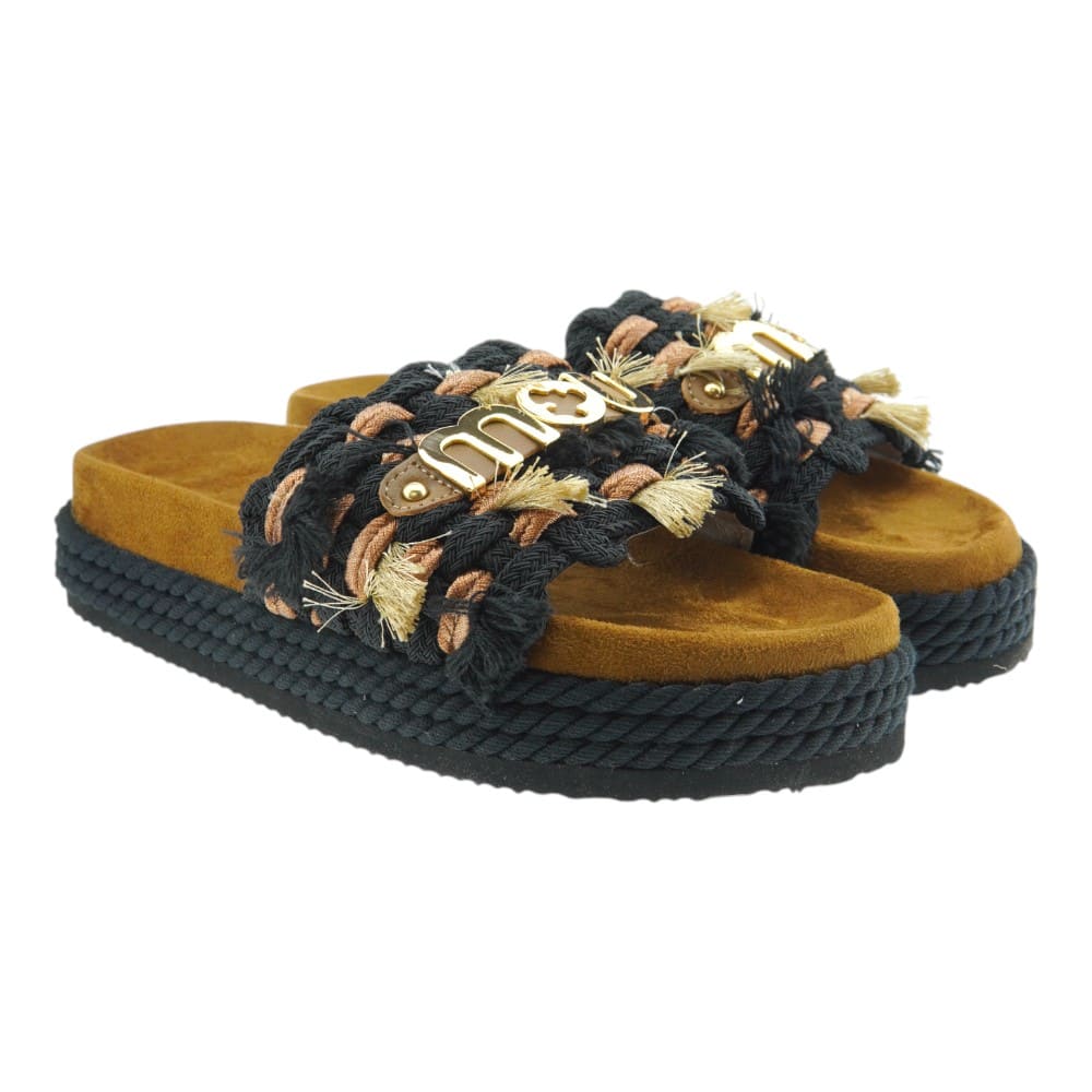 Sandalias pala plataforma mujer tejido trenzado Mou MU.SW451008K