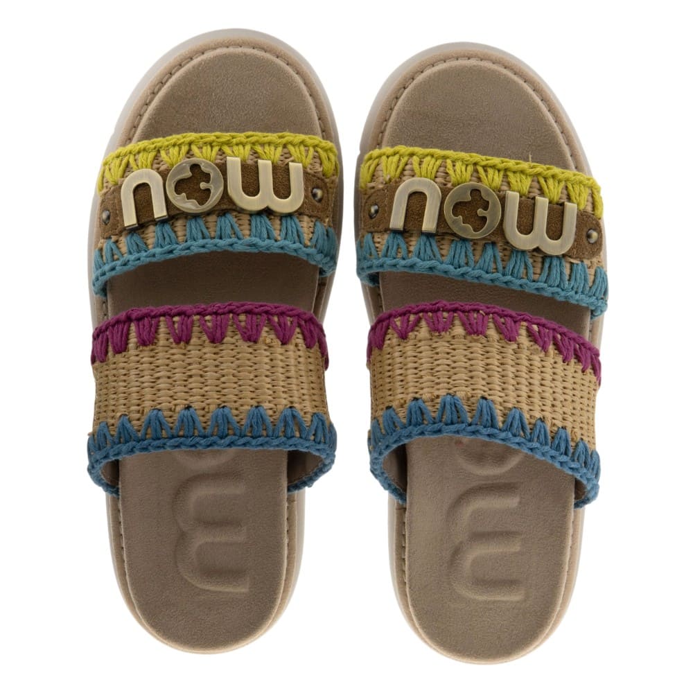 Sandalias plataforma rafia ganchillo Mou mujer foto 2