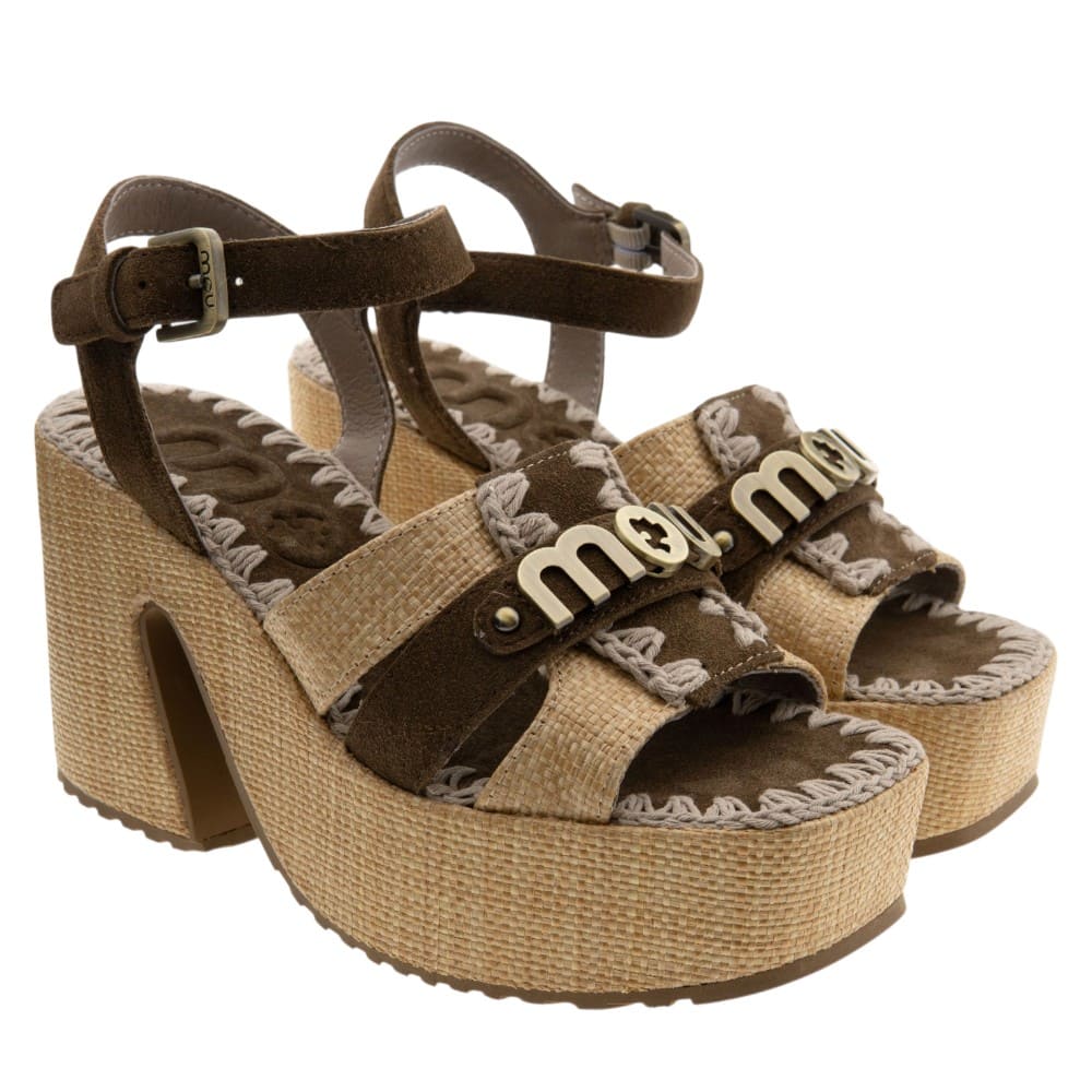 Sandalias rafia tacón y plataforma Mou MU.SW721004A