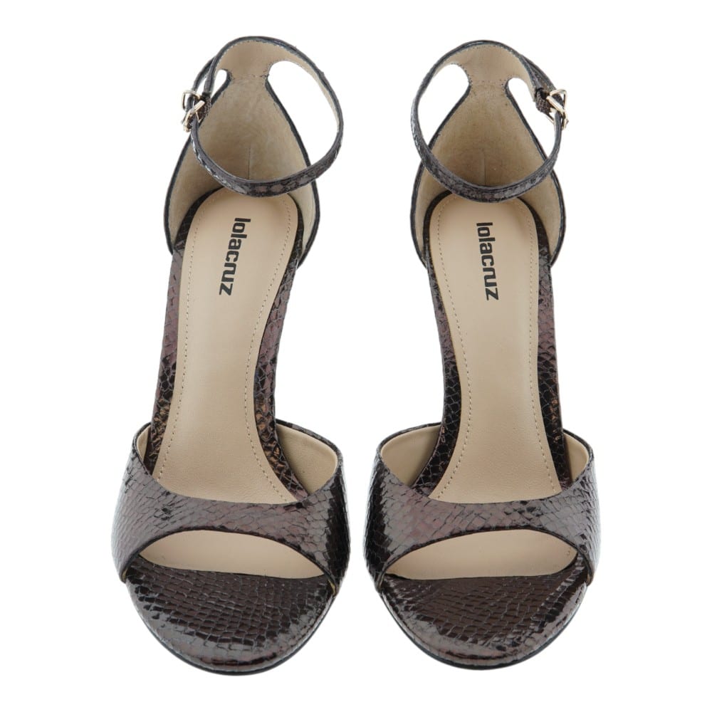 Compra Sandalias Lola Cruz Tacón Pitón | Exclusivas en Gallery Carrile foto 2