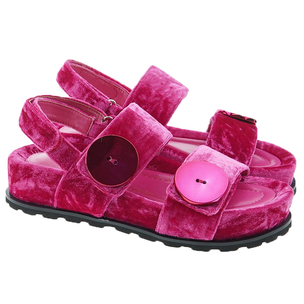 Sandalias fuxia terciopelo tipo bio Jeannot NJ513