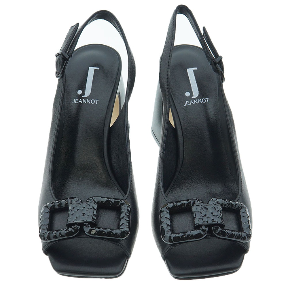 Zapato destalonado peep-toe negro tacón Jeannot NJ641 foto 2