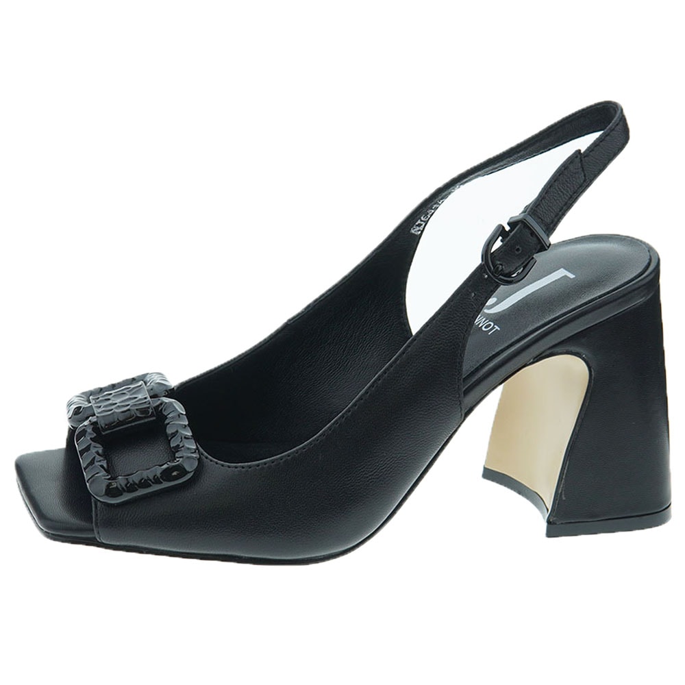 Zapato destalonado peep-toe negro tacón Jeannot NJ641 foto 3