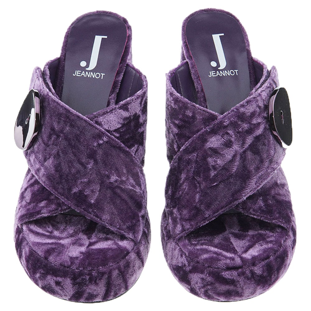 Sandalias terciopelo tacón y plataforma vestir Jeannot NJ661 foto 2