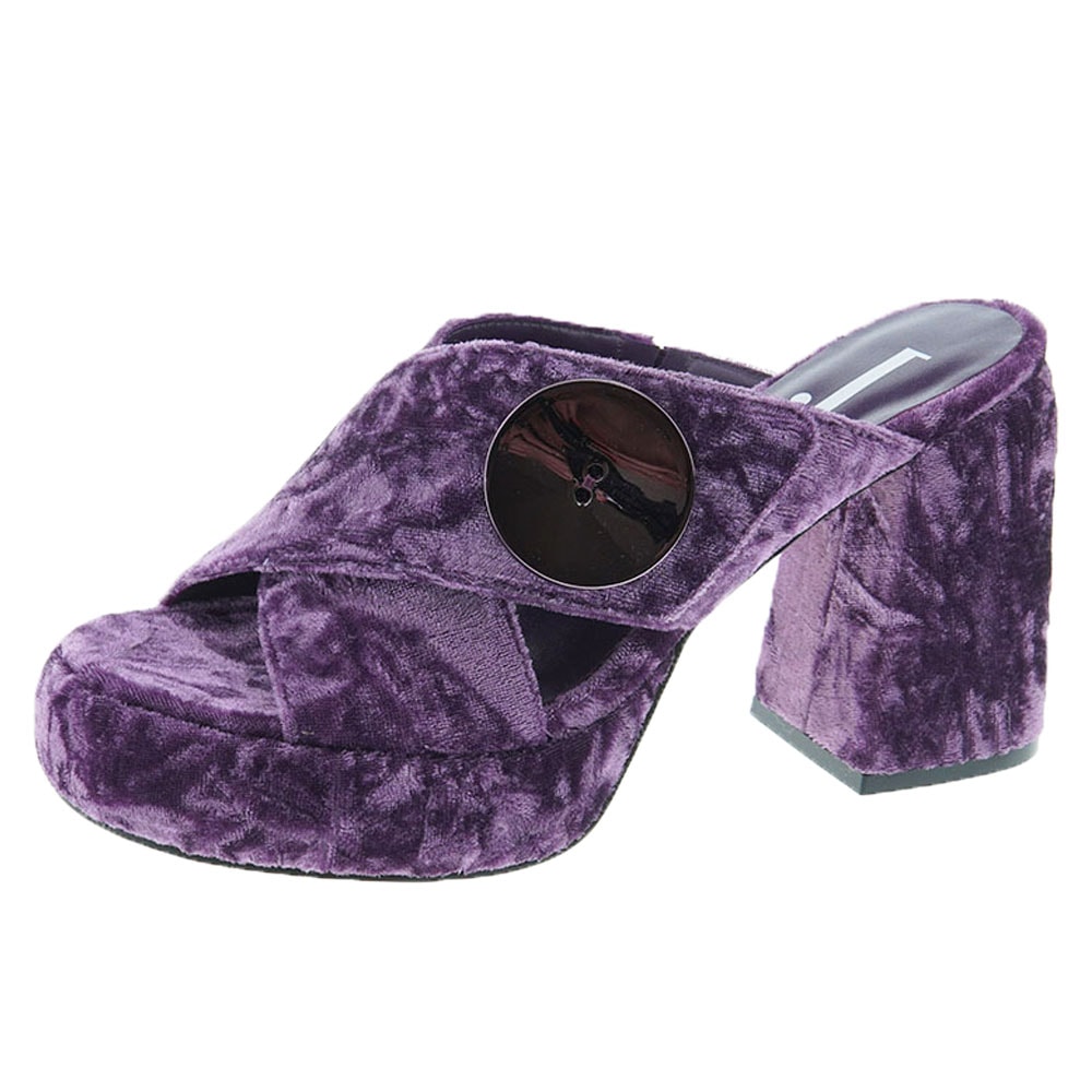 Sandalias terciopelo tacón y plataforma vestir Jeannot NJ661 foto 3