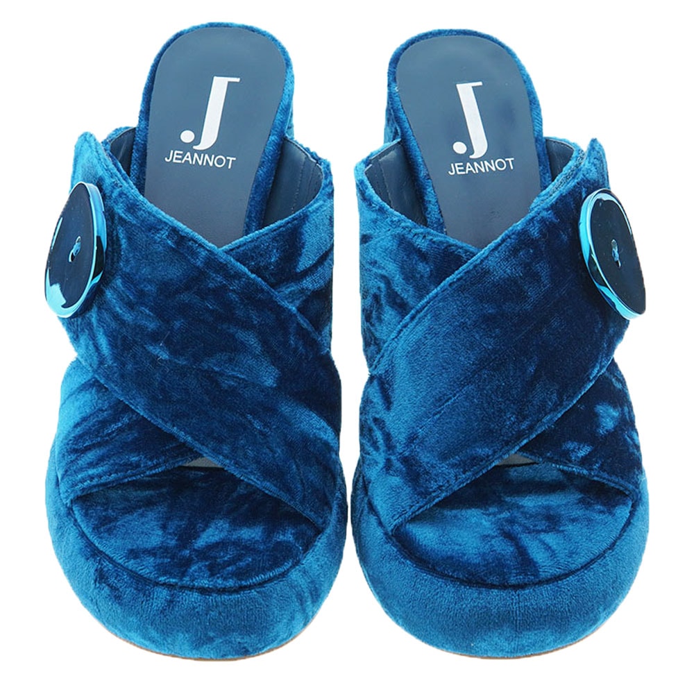Sandalias terciopelo tacón y plataforma vestir Jeannot NJ661 foto 2