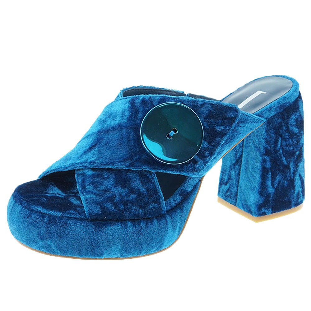 Sandalias terciopelo tacón y plataforma vestir Jeannot NJ661 foto 3