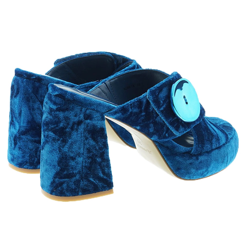 Sandalias terciopelo tacón y plataforma vestir Jeannot NJ661 foto 4
