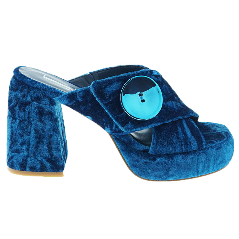 Sandalias terciopelo tacón y plataforma vestir Jeannot NJ661 foto 5