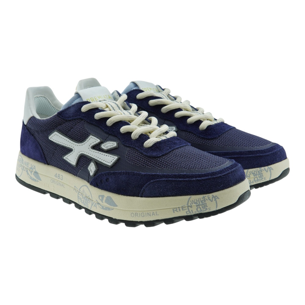 Sneakers Hombre Azul Serraje y Malla Premiata NOUS 6658
