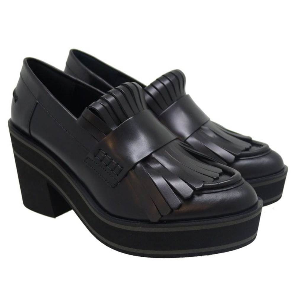 Mocasín de tacón y plataforma Paloma Barceló Ohio Vitello Negro