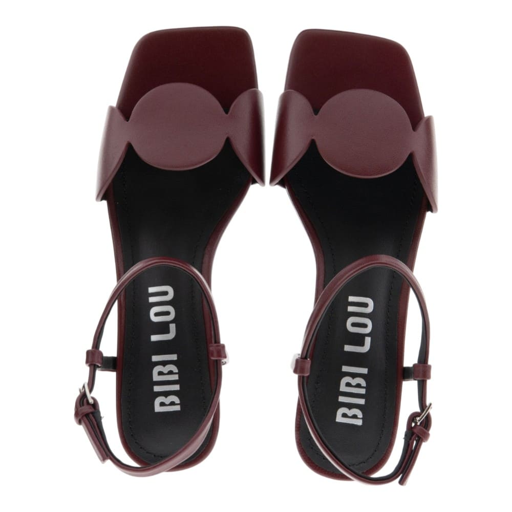 Sandalias burdeos piel tacón Bibilou elegantes mujer foto 2
