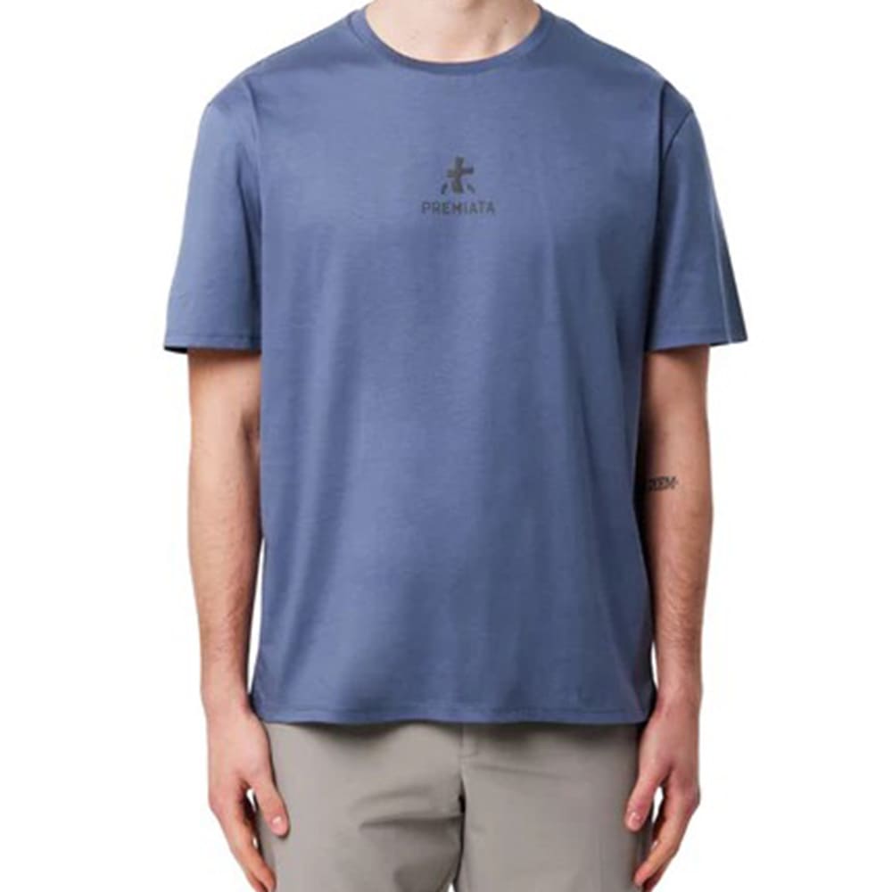 Camiseta hombre manga corta azul Premiata | Camiseta algodón foto 2