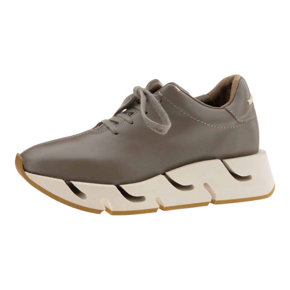 Sneakers piel taupe plataforma dentada Paloma Barceló foto 3