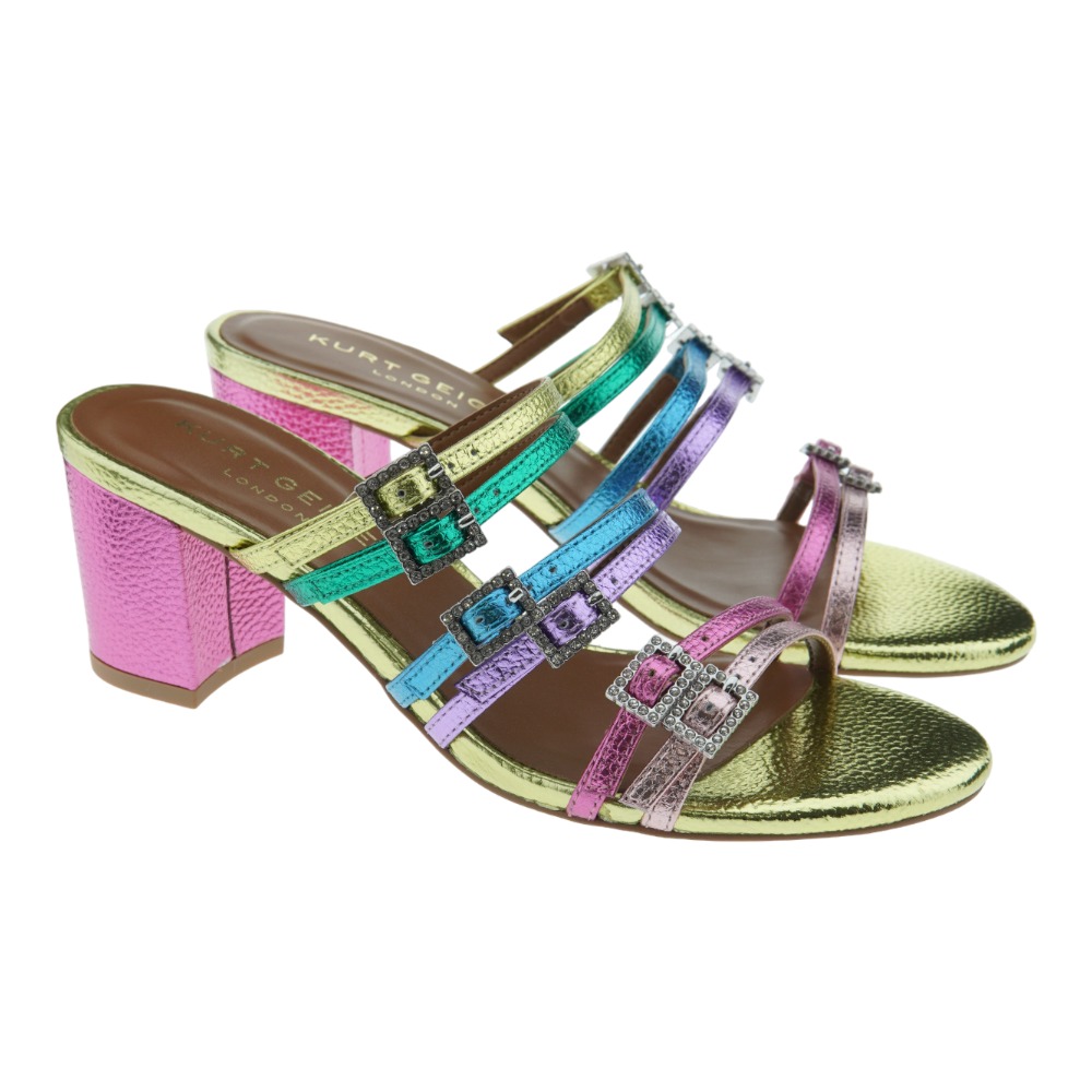 Sandalias multicolor hebillas tacón Kurt Geiger Pierra Block Mule