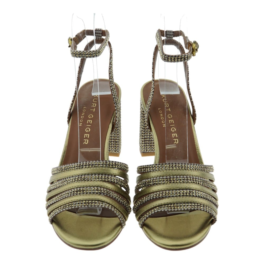 Sandalias de Tacón Bronce y Brillantes Kurt Geiger Mujer | Gallery Carrile foto 2