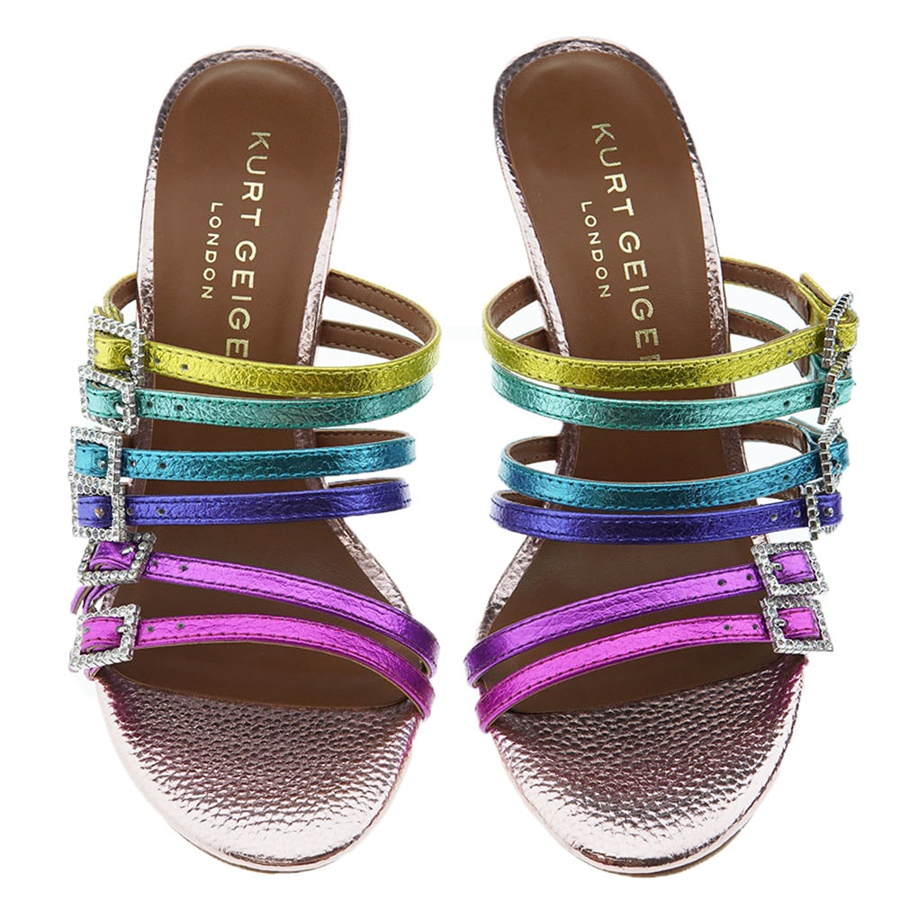 Sandalias fiesta multicolor tacón Kurt Geiger Pierra Mule foto 2