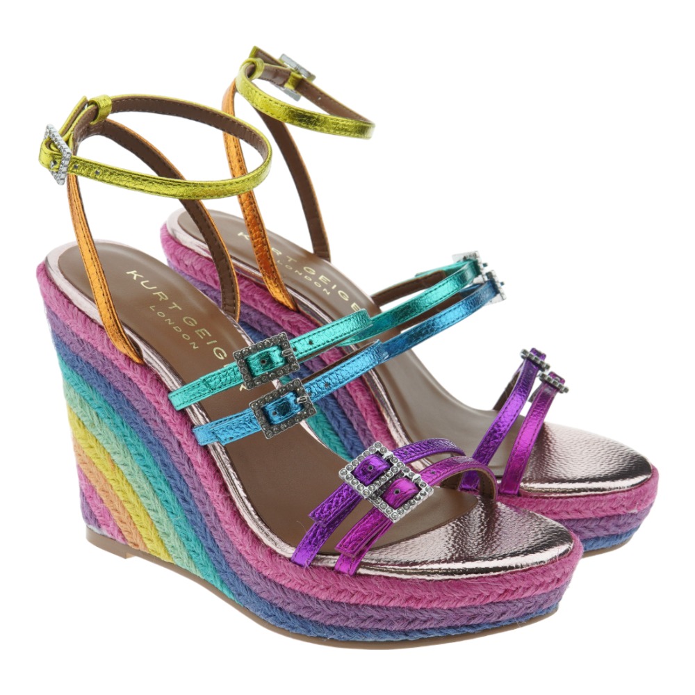 Alpargatas multicolor cuña y hebillas Kurt Geiger Pierra Wedge