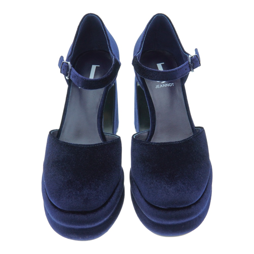 Zapato terciopelo tacón mujer hebilla Jeannot PL552 foto 2
