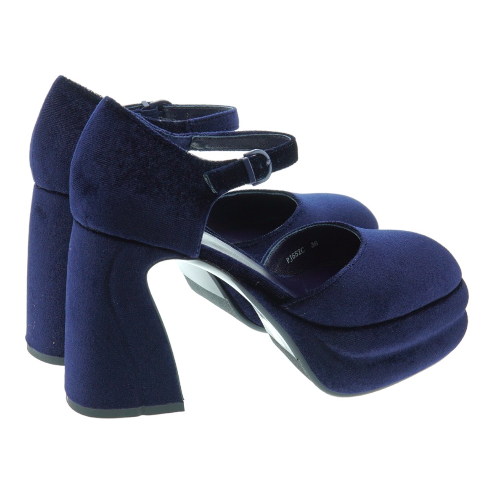 Zapato terciopelo tacón mujer hebilla Jeannot PL552 foto 4