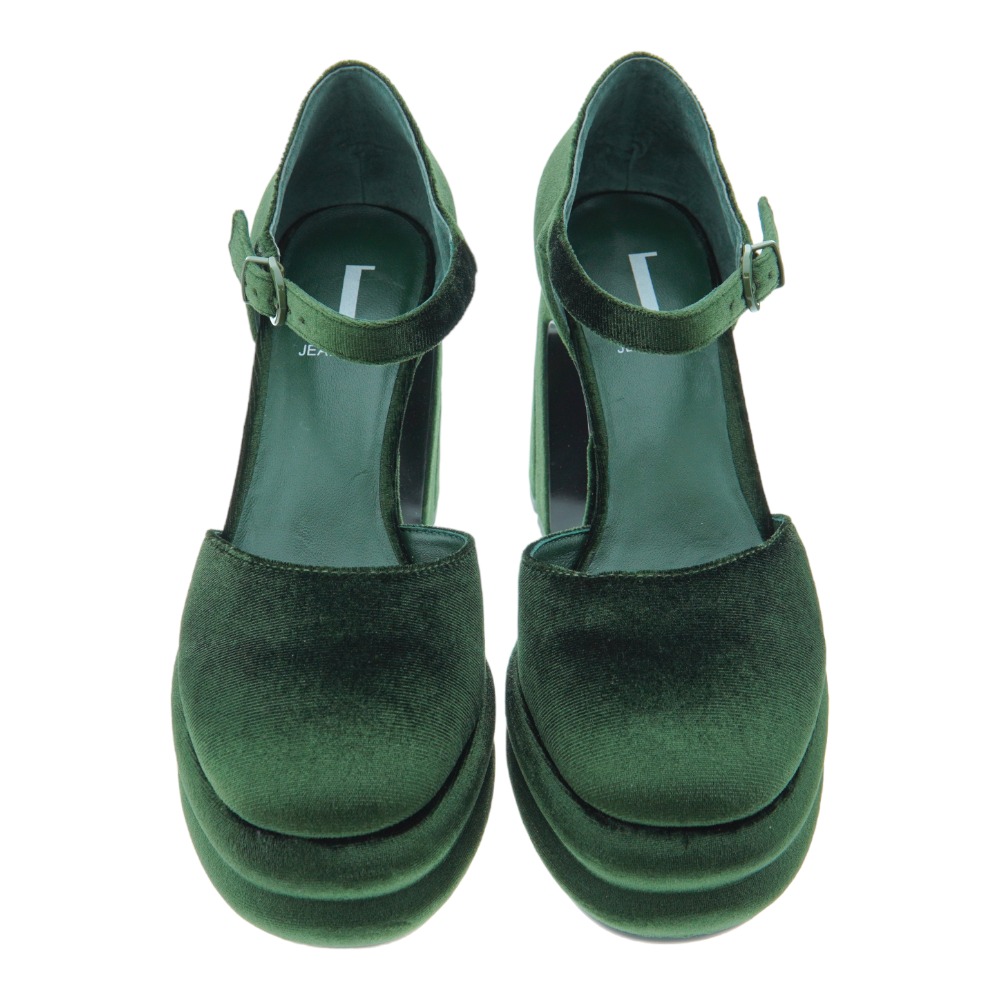 Zapato mujer tacón terciopelo hebilla Jeannot PL552 foto 2